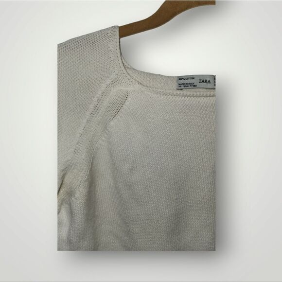 Zara Knit creme knit sweater Medium - Picture 4 of 10